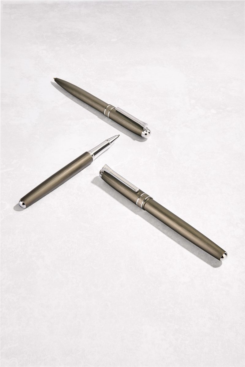 Two writing instruments in brushed steel — Festina